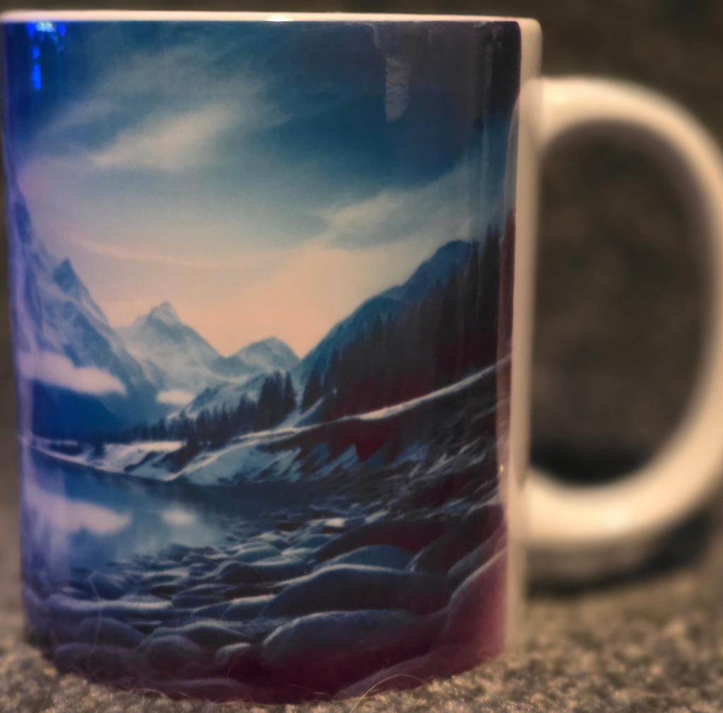 Wintry Mountain Lake 11oz Coffee Mug