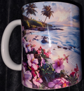 Beach With Flowers 11 oz Coffee Mug