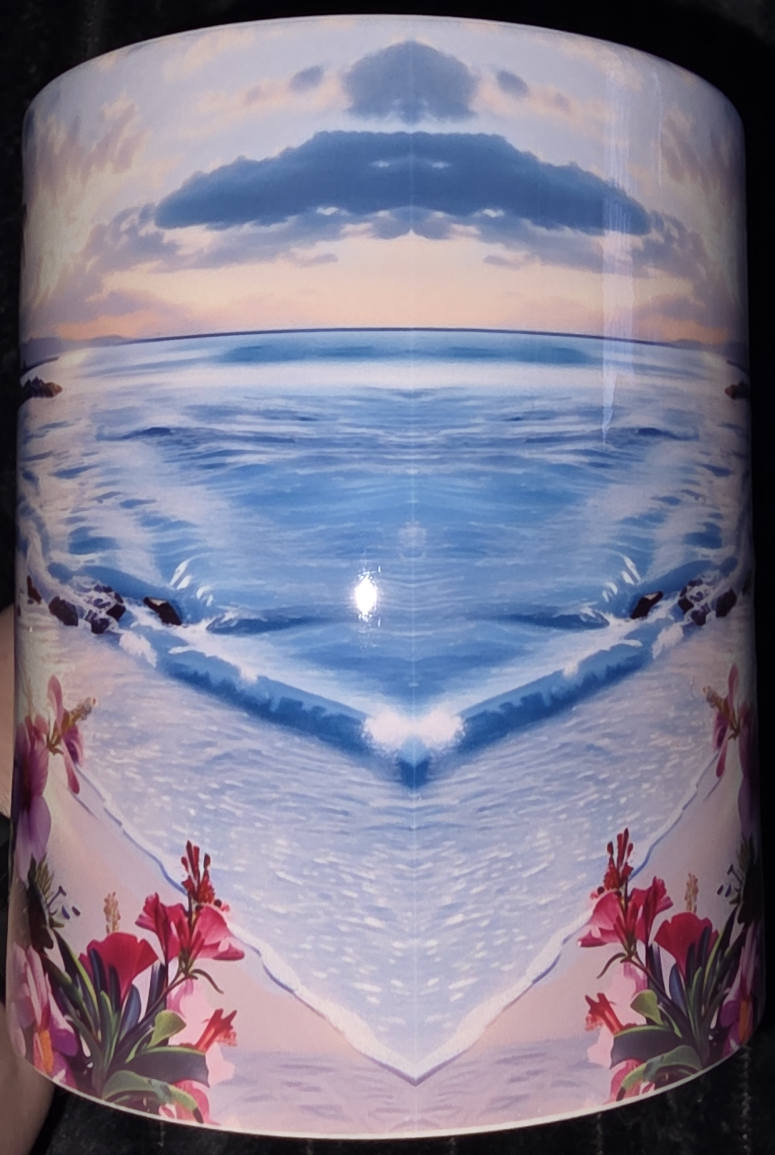 Beach With Flowers 11 oz Coffee Mug