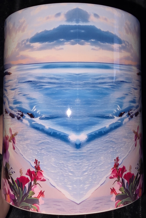 Beach With Flowers 11 oz Coffee Mug