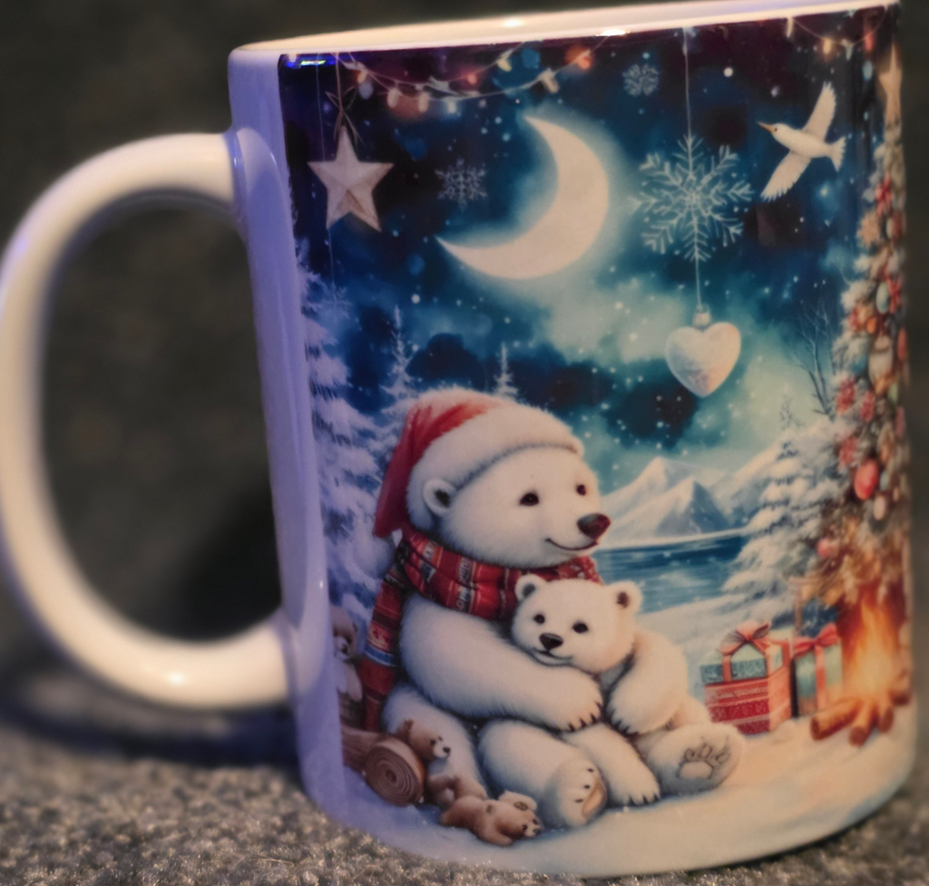 Polar Bear With Baby Christmas 11oz Coffee Mug