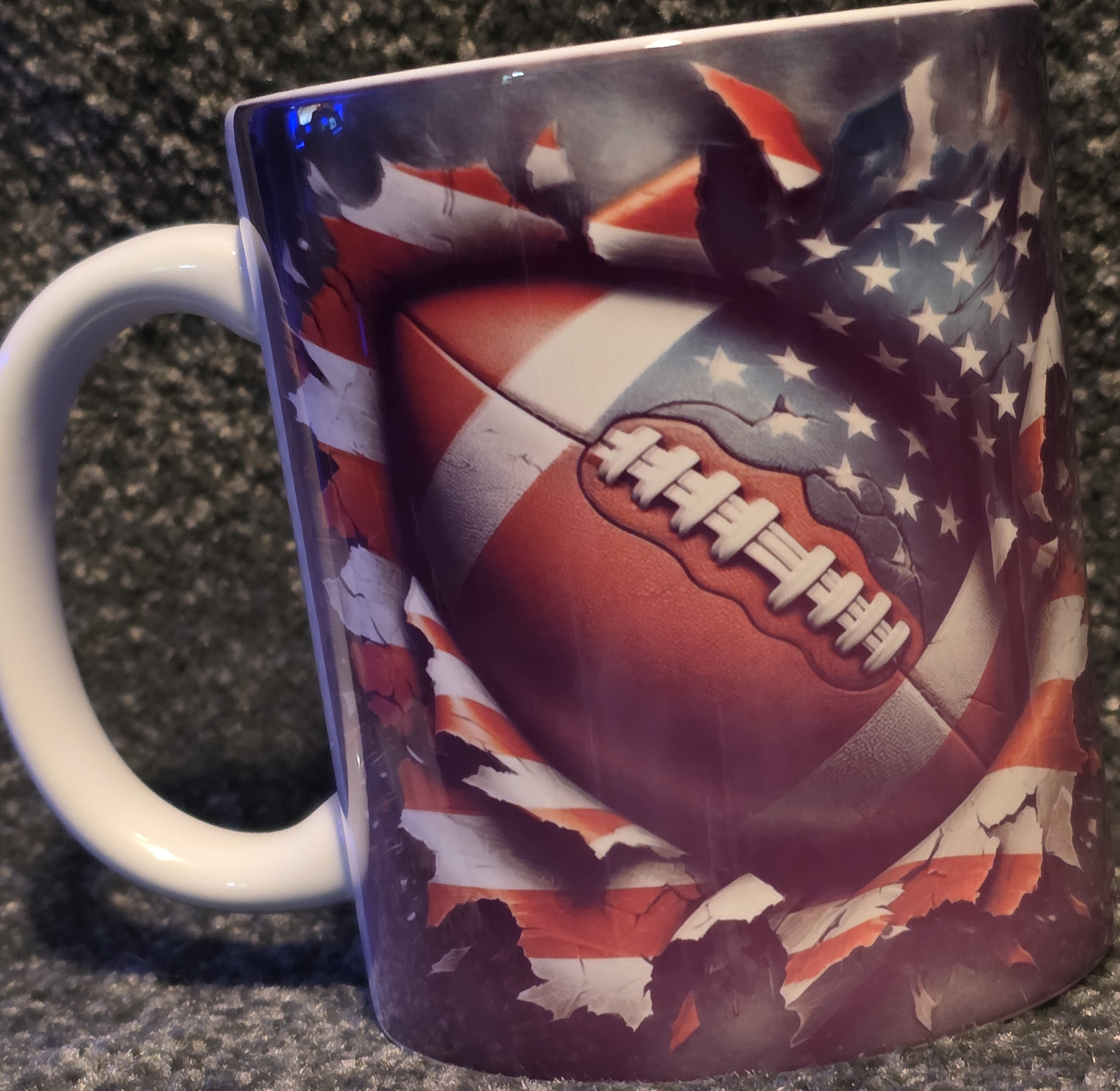 Red, White and Blue Football 11oz Coffee Mug
