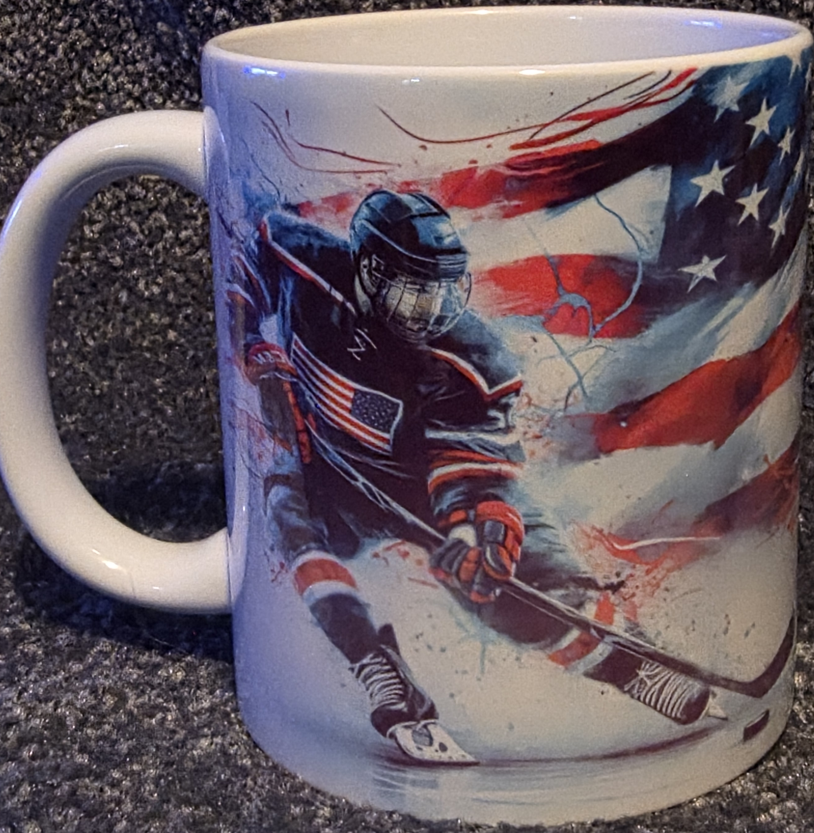 Red, White and Blue Hockey 11oz Coffee Mug