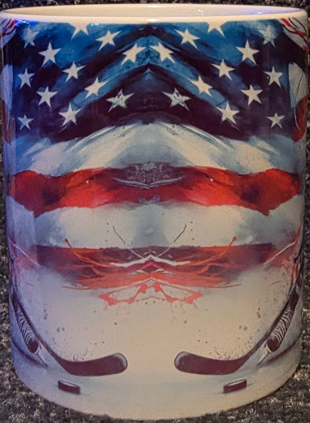 Red, White and Blue Hockey 11oz Coffee Mug