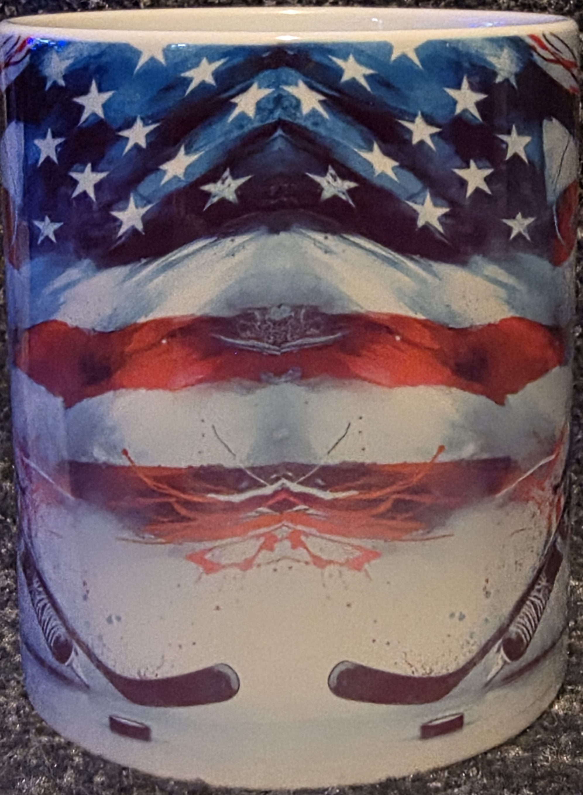 Red, White and Blue Hockey 11oz Coffee Mug