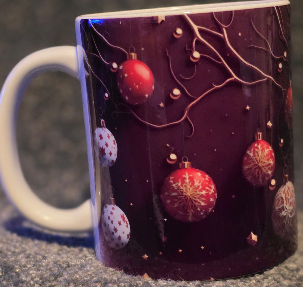 Red and White Ornaments 11oz Coffee Mug