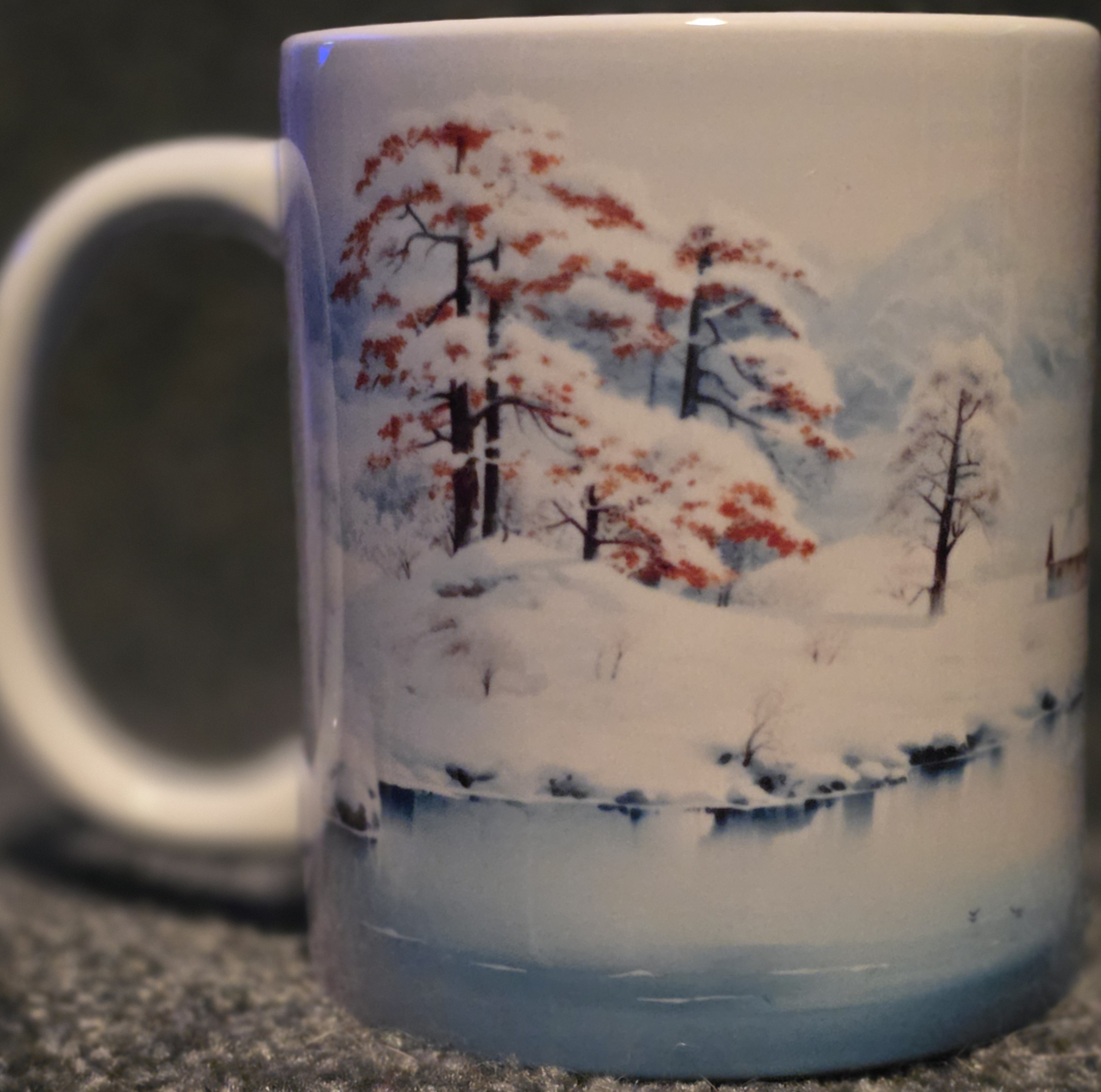 Snowy Lake and Trees 11oz Coffee Mug