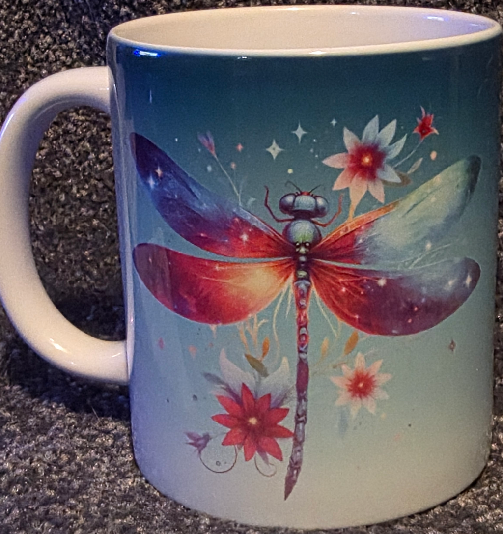 Teal Dragonfly 11oz Coffee Mug