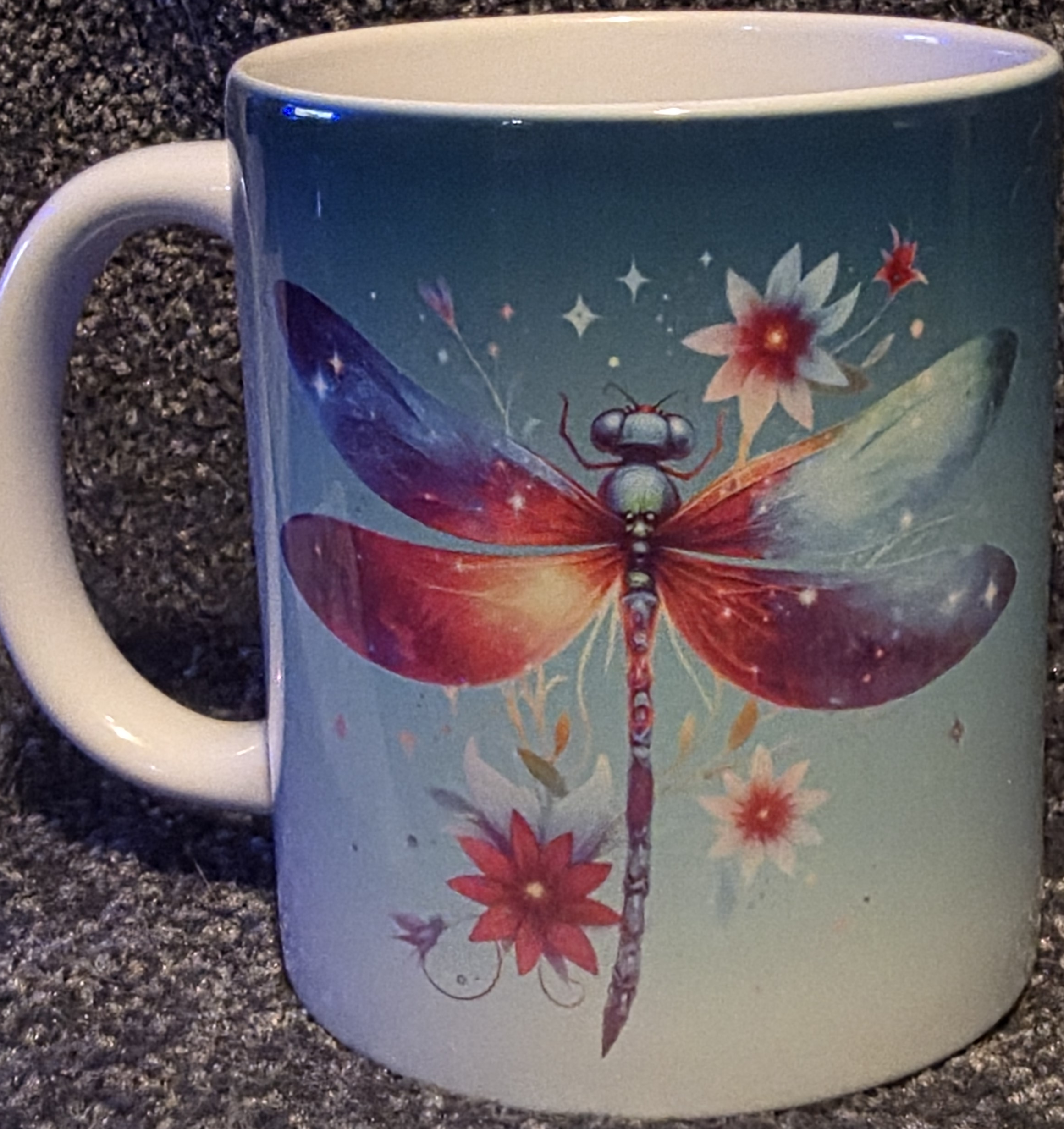 Teal Dragonfly 11oz Coffee Mug